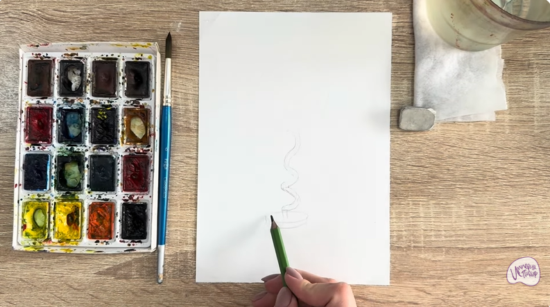 Рисуем Мирт обыкновенный