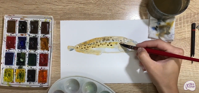 Рисуем Зубатка пёстрая
