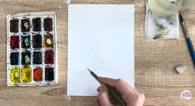 Рисуем Обыкновенная гага