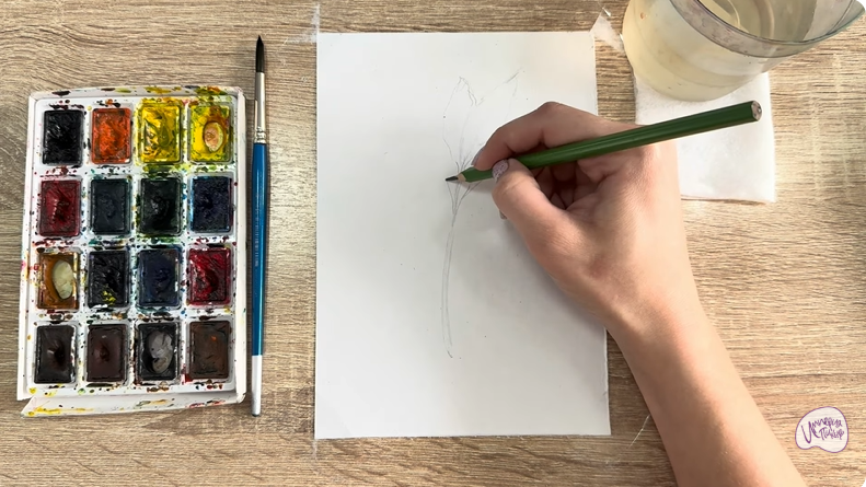 Рисуем Форзиция