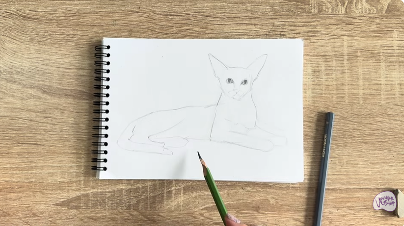 Рисуем Ориентальная кошка