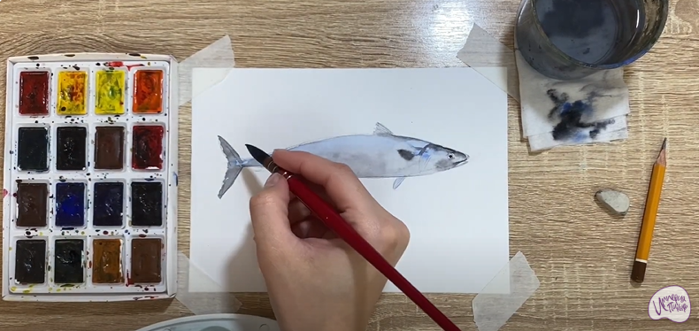 Рисуем Скумбрия