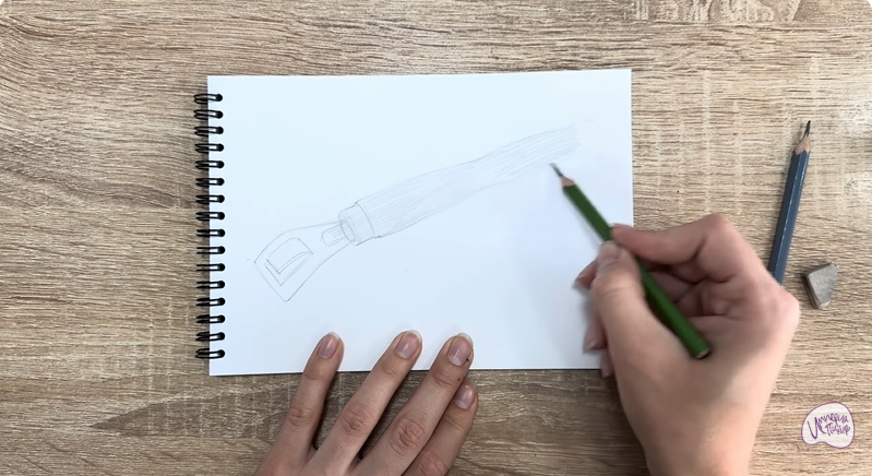 Рисуем Ручка-держатель для сковороды