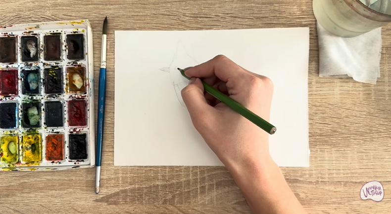 Рисуем Хохлатая синица