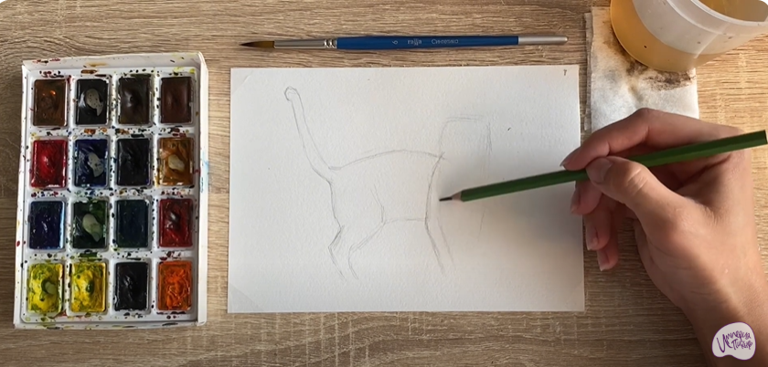 Рисуем Бенгальская кошка