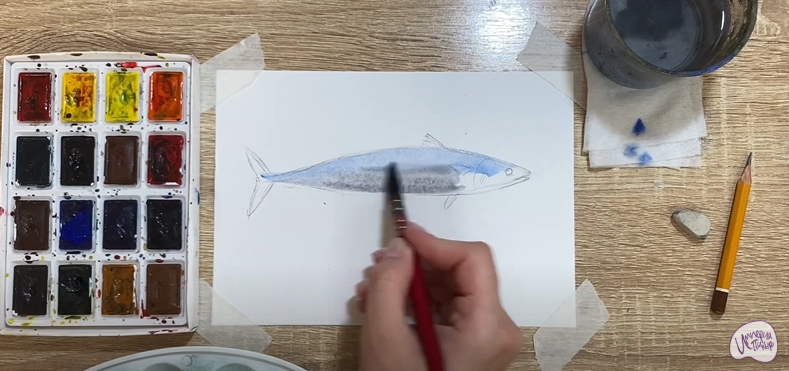 Рисуем Скумбрия