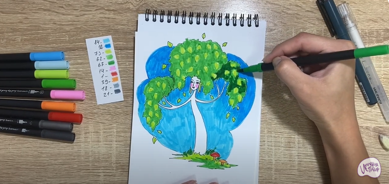 Рисуем Берёза из сказки