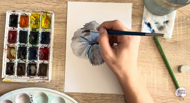 Рисуем Рыба петушок