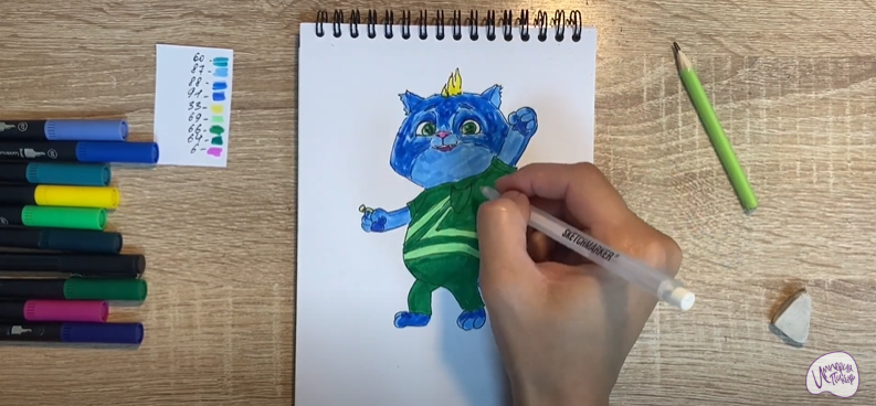 Рисуем Вася из "Супер Мяу"