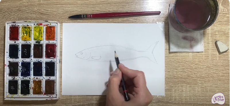 Рисуем Байкальский омуль