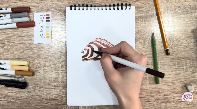 Рисуем Кекс "Зебра"