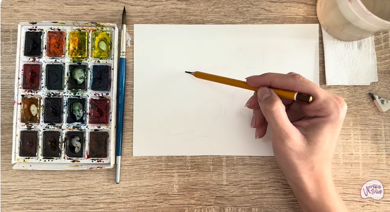 Рисуем Алтей лекарственный