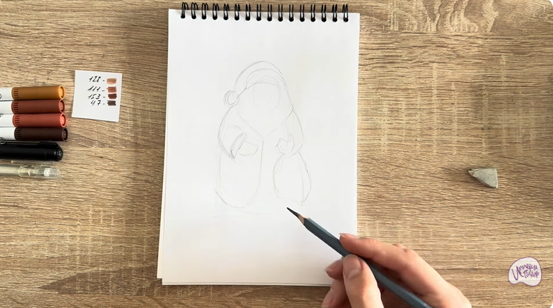 Рисуем Шоколадный Дед Мороз