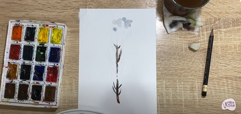 Рисуем Цветок "Бруния"