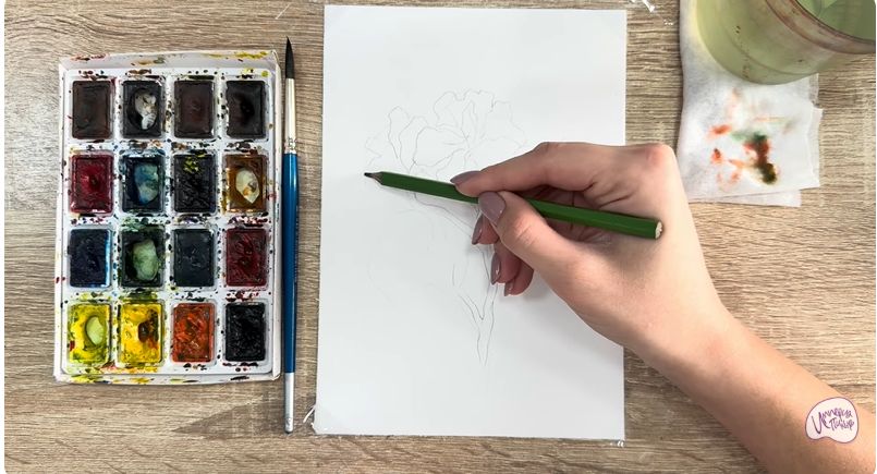 Рисуем Ветка рододендрона