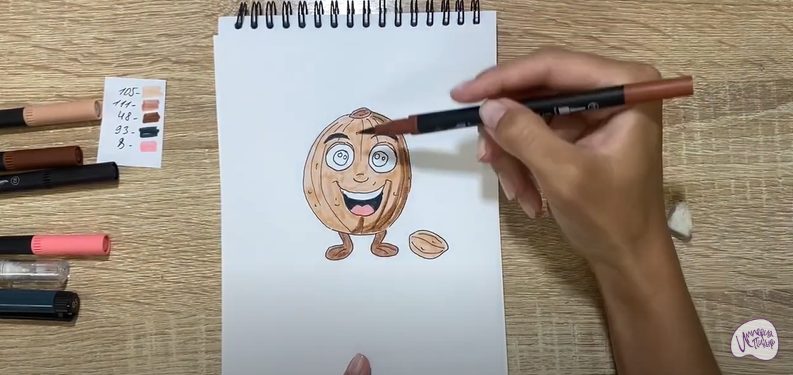 Рисуем Кавайный орех