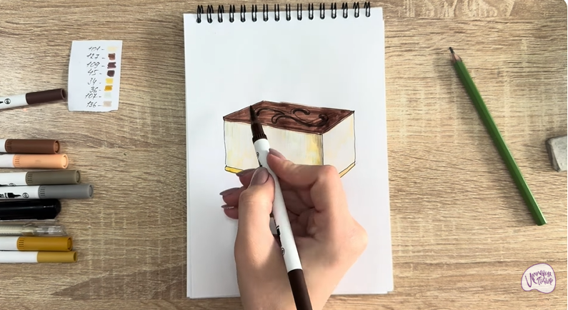 Рисуем Пирожное "Птичье Молоко"