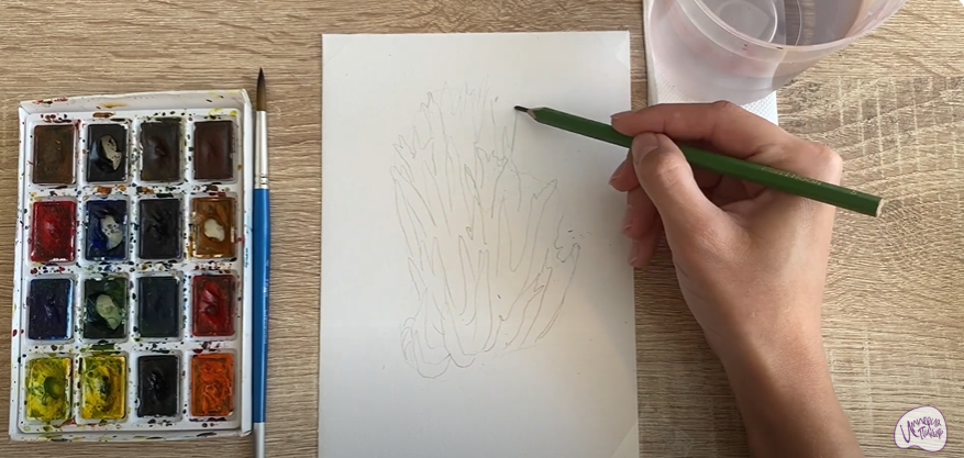 Рисуем Рогатик жёлтый