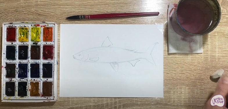Рисуем Байкальский омуль