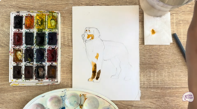 Рисуем Собака породы Бернский зенненхунд