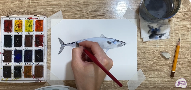 Рисуем Скумбрия