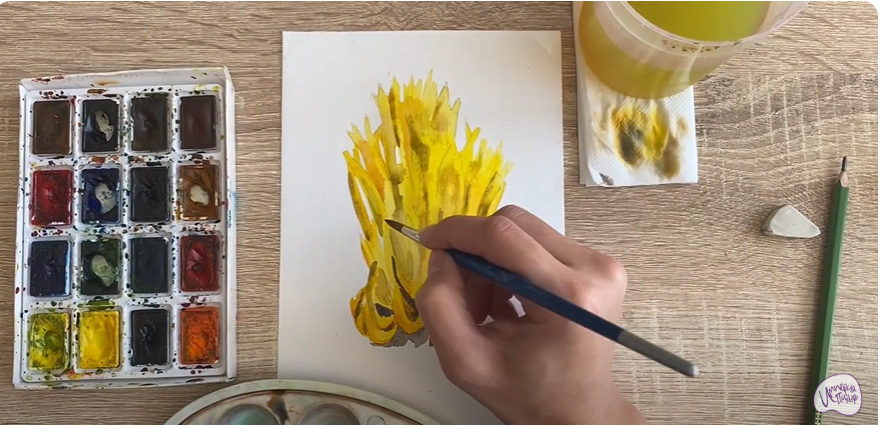 Рисуем Рогатик жёлтый