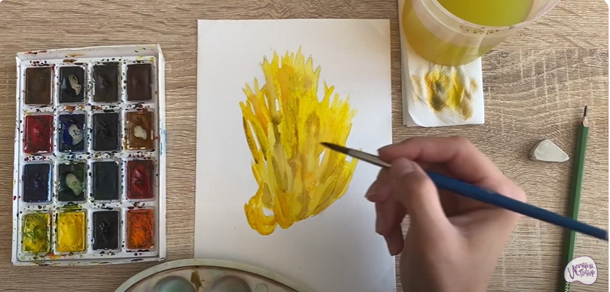 Рисуем Рогатик жёлтый