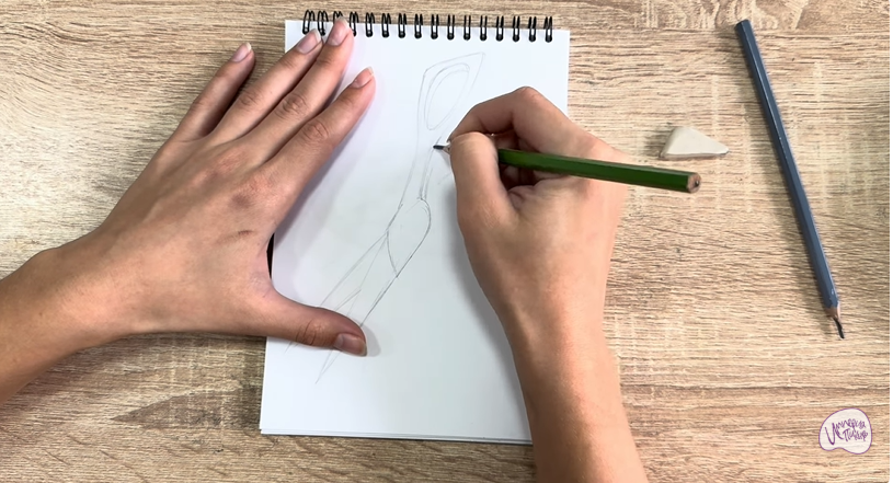 Рисуем Кухонные ножницы