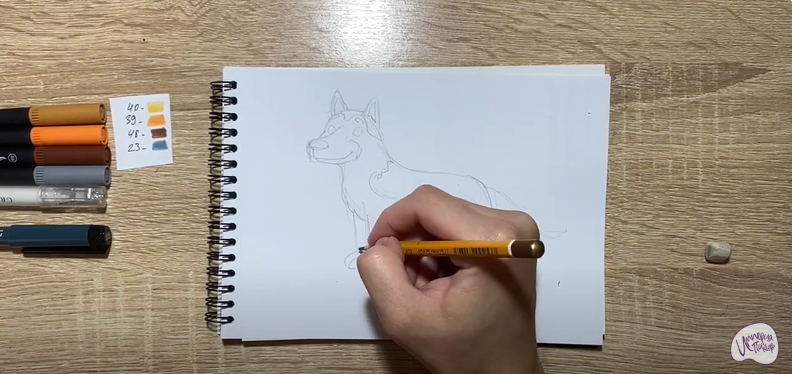 Рисуем Мультяшная овчарка