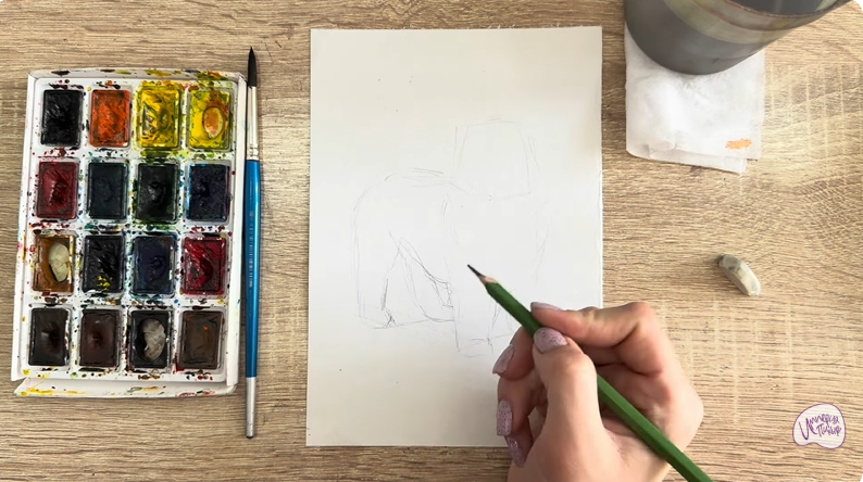 Рисуем Собака породы Ньюфаундленд