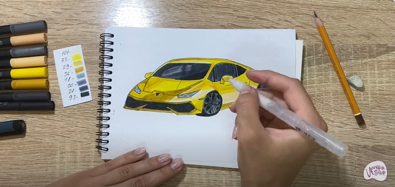 Рисуем Машина марки "Lamborghini"