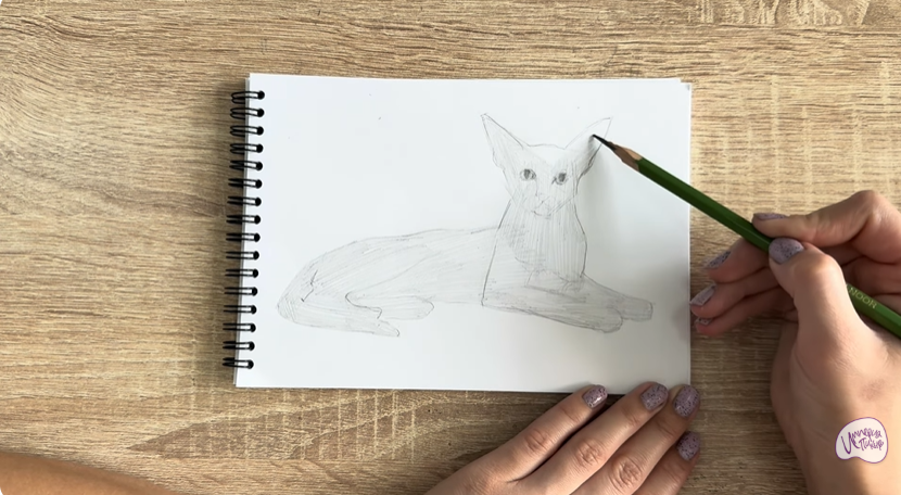 Рисуем Ориентальная кошка