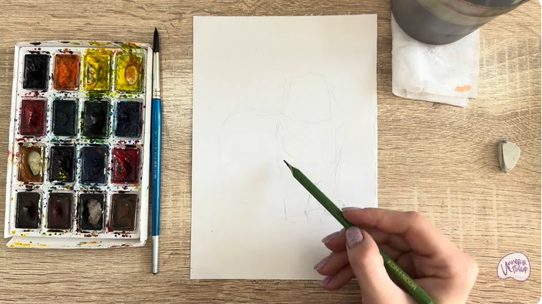 Рисуем Собака породы Ньюфаундленд