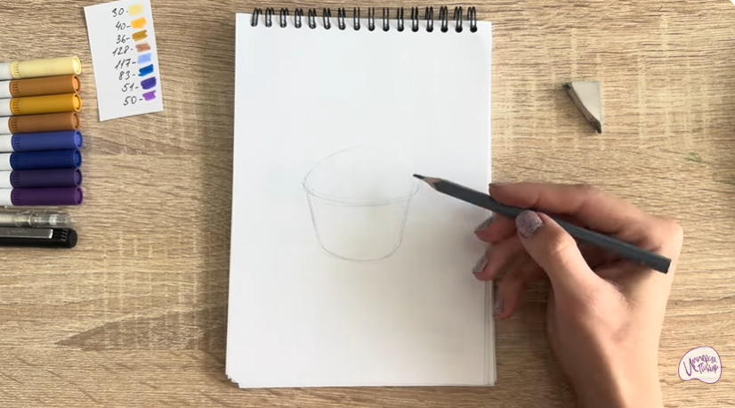 Рисуем Кекс с черникой