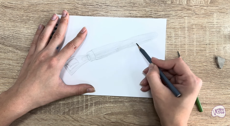 Рисуем Ручка-держатель для сковороды