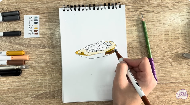 Рисуем Бутерброд с черной икрой