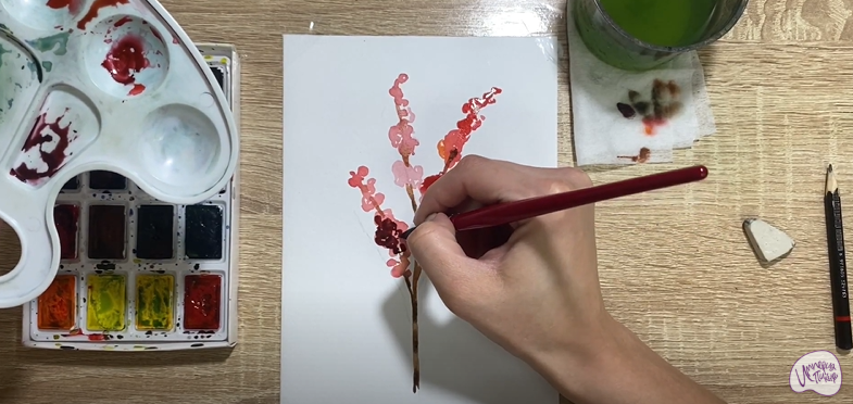 Рисуем Цветок "Илекс"