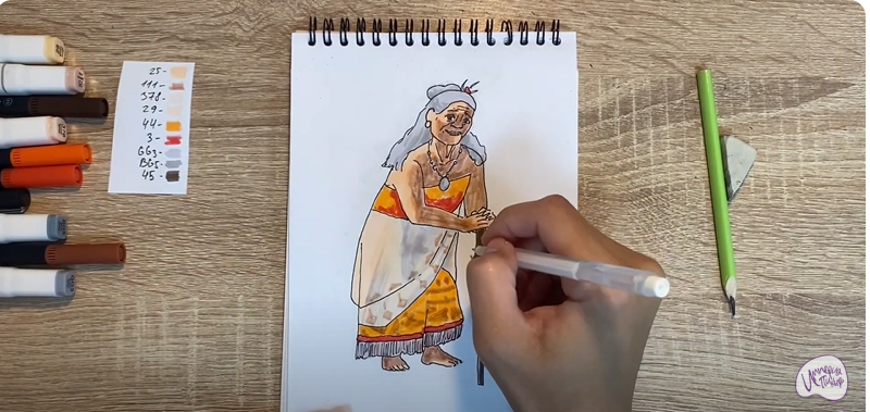 Рисуем Тала из "Моана"