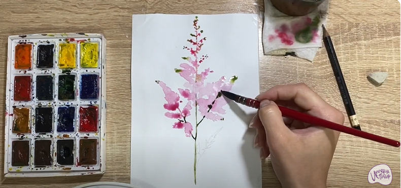 Рисуем Цветок "Астильба"
