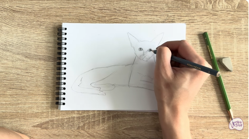 Рисуем Ориентальная кошка