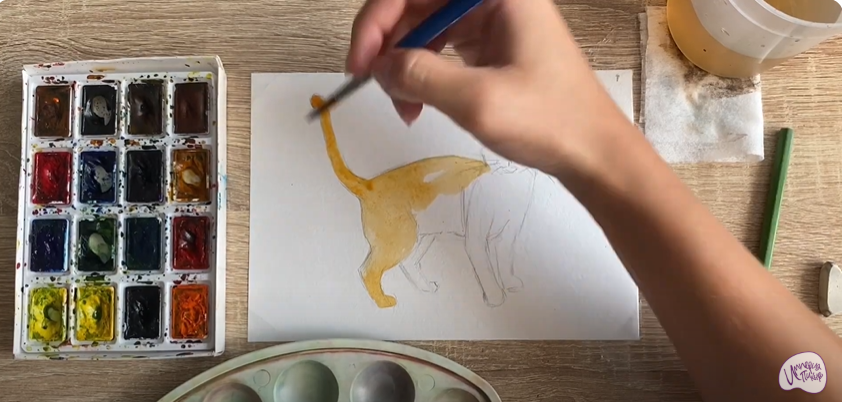 Рисуем Бенгальская кошка