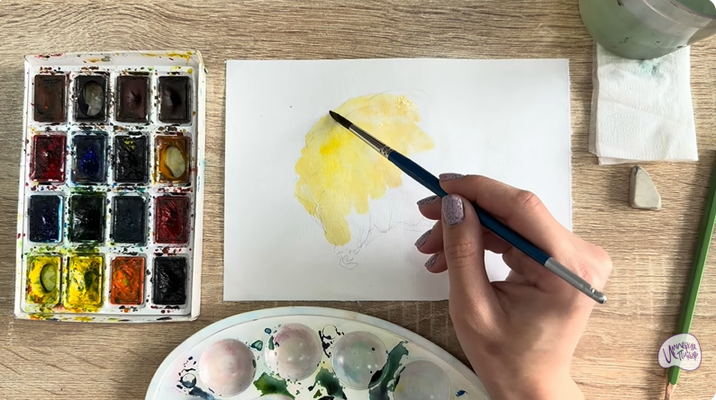 Рисуем Рамария жёлтая