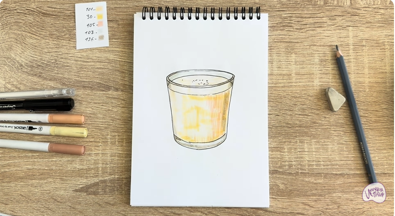 Рисуем Стакан ряженки