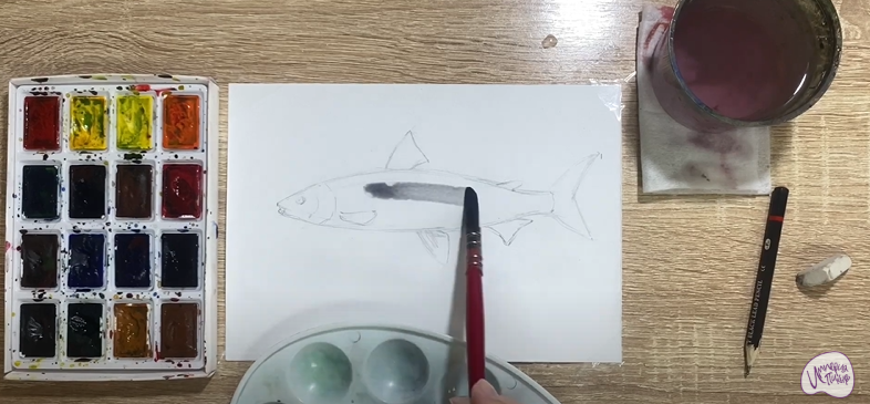 Рисуем Байкальский омуль