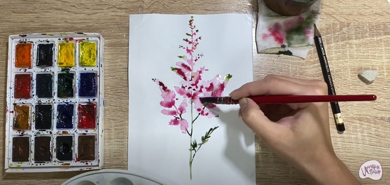 Рисуем Цветок "Астильба"