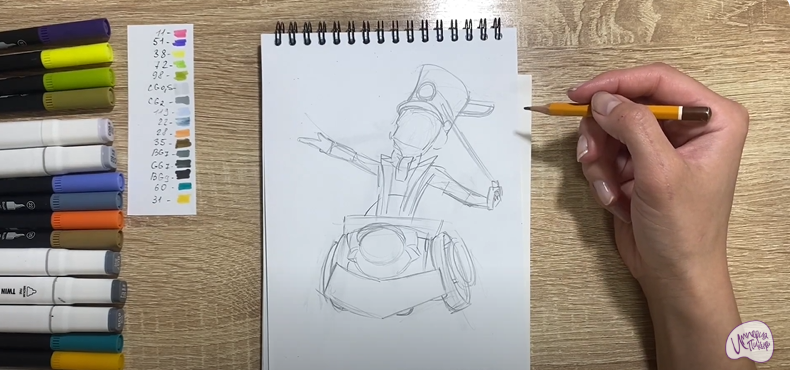 Рисуем Чак из Brawl Stars