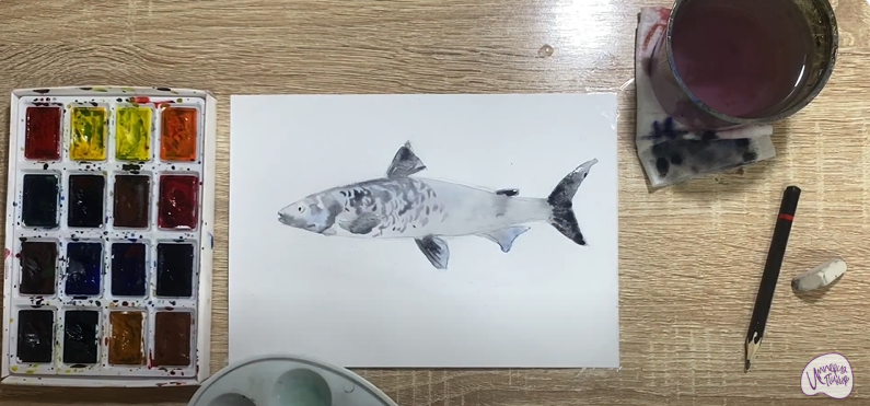 Рисуем Байкальский омуль