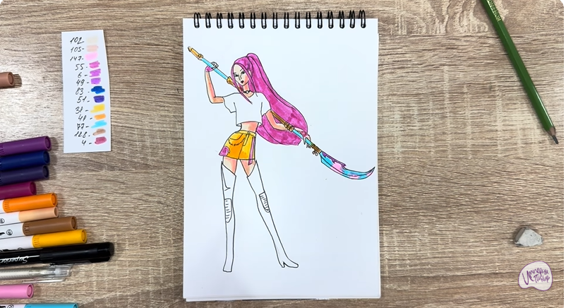 Рисуем Мира из "Кейпоп-охотницы на демонов"