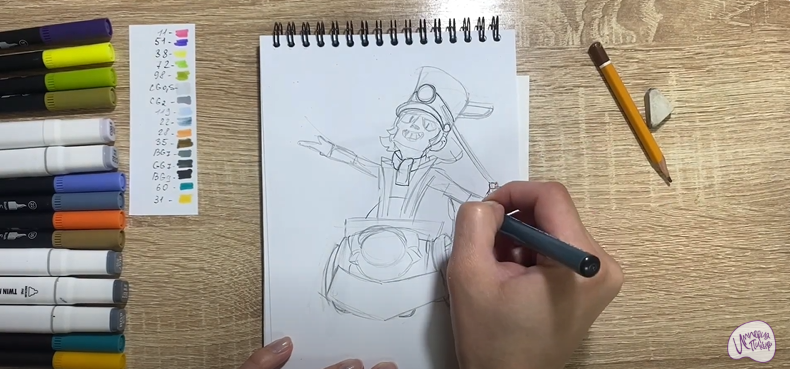 Рисуем Чак из Brawl Stars
