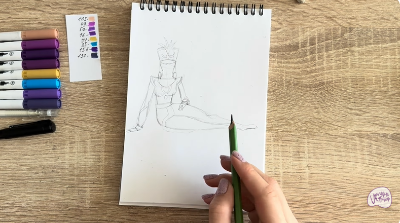 Рисуем Шамаханская Царица из "Три богатыря"